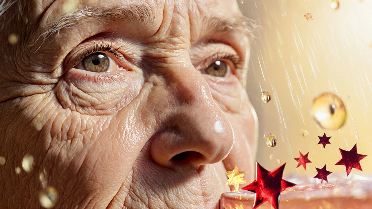 Přechod staré, suché pokožky k zdravé, elastické a lesklé.