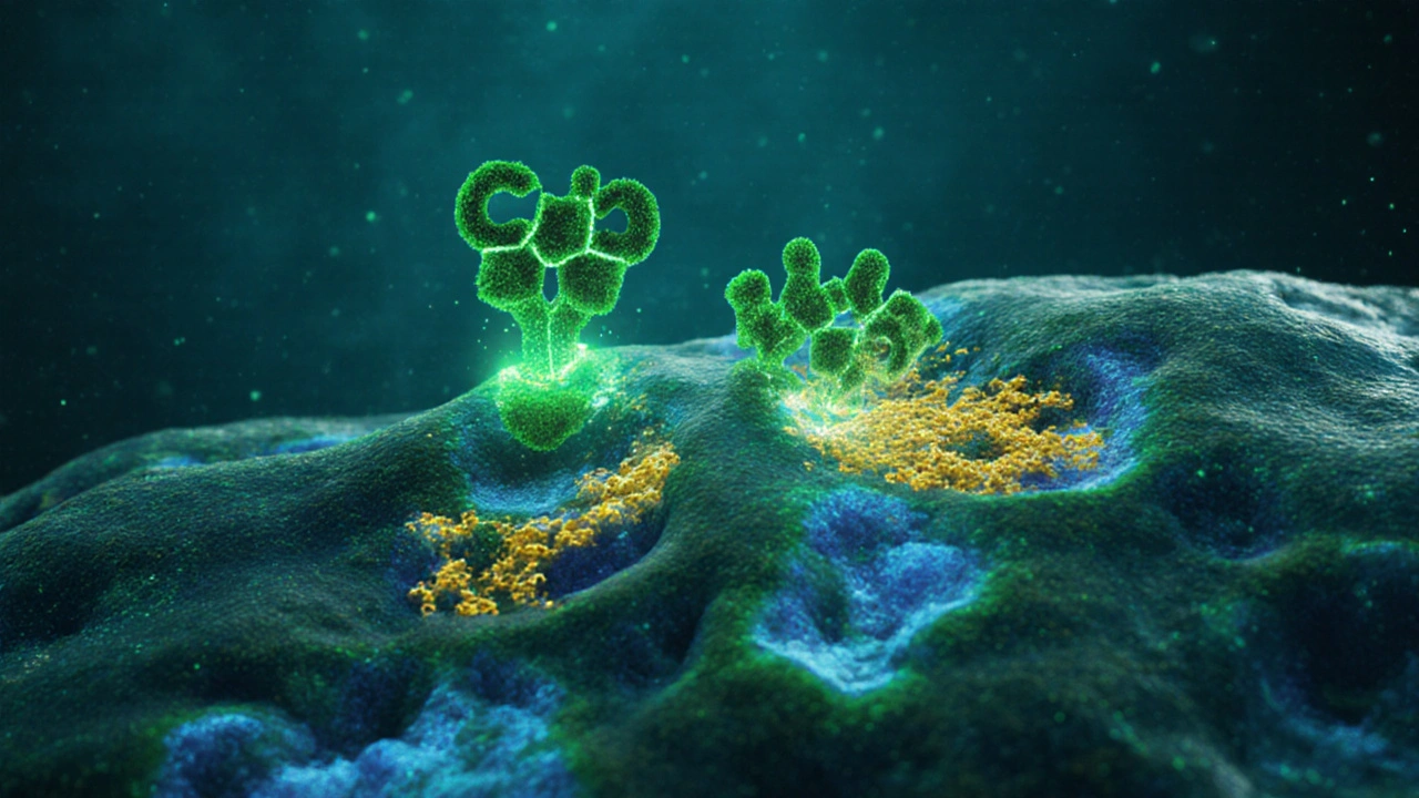 Zvětšený pohled na kůži: CBD snižuje výrobu mazu a tlumí zánět.