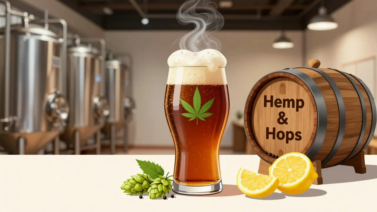 České pivo s CBD s citrusovou chuťí a kořeněním z černého pepře v pivovaru.