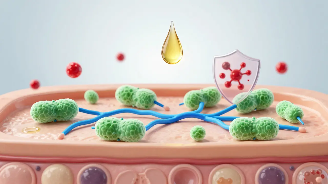 CBD olej působící na buňky kůže