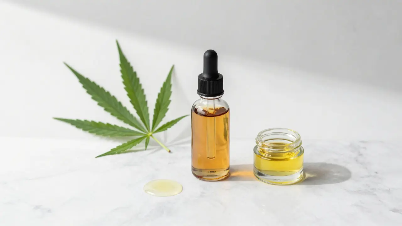 Elegantní CBD sérum na mramoru