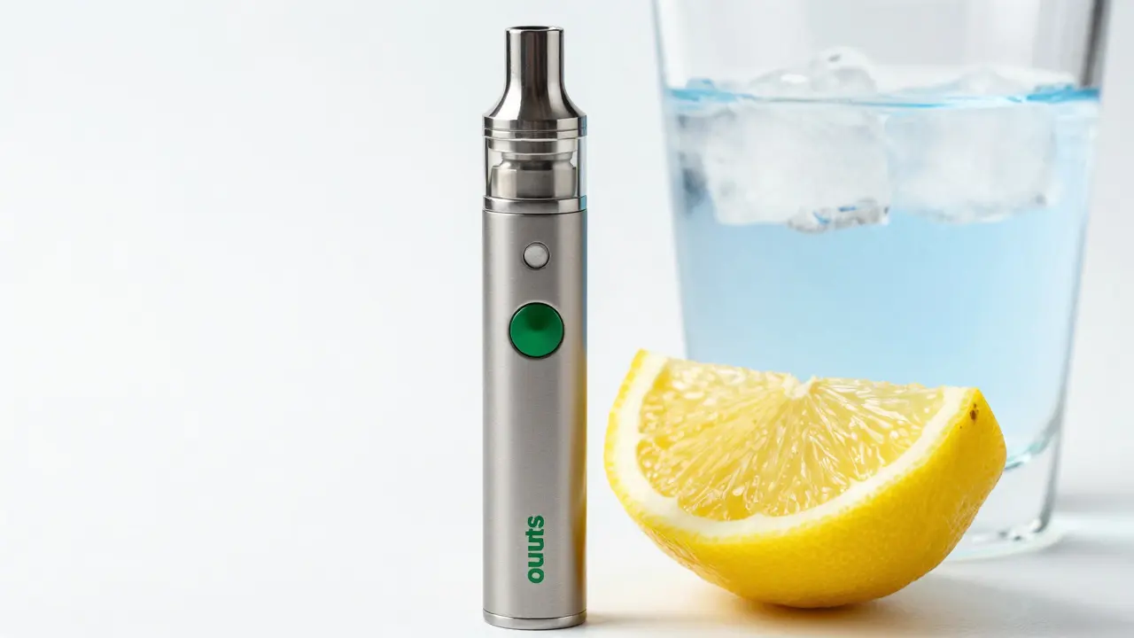 Vape pera vedle citronu a vody jako pomoc při předávkování