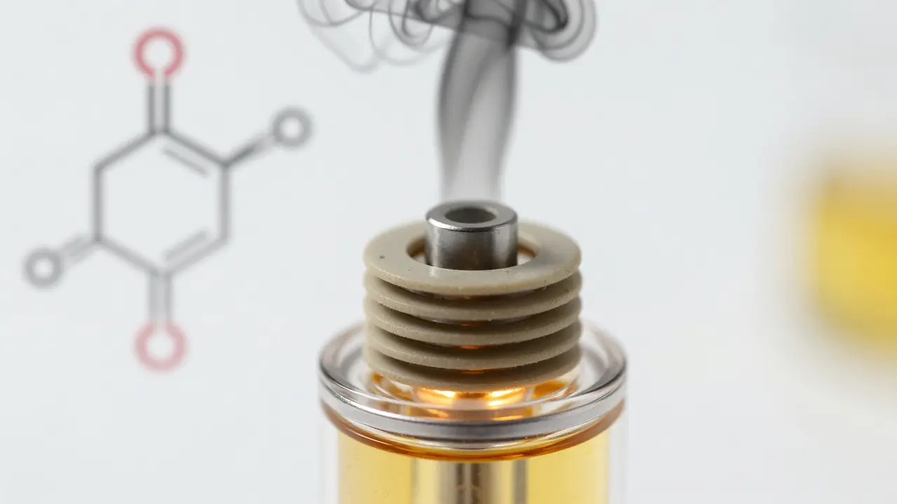 Makro záběr na kvalitní keramický atomizér v kartridži s olejem