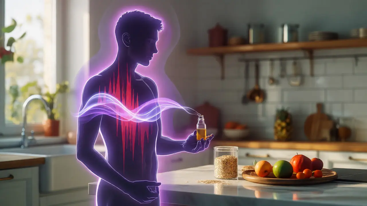 Konceptuální ilustrace vyváženého metabolismu a klidu ráno